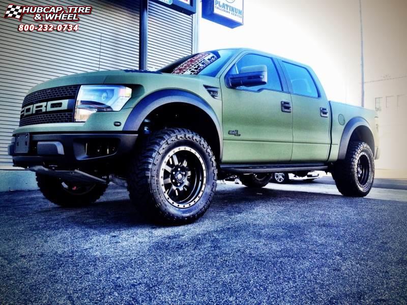 vehicle gallery/ford f 150 fuel trophy d551 20X9  Matte Black w/ Anthracite Ring wheels and rims