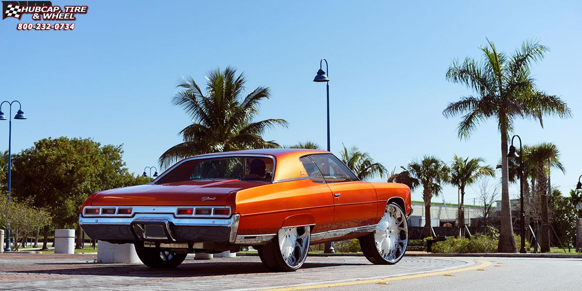 vehicle gallery/chevrolet impala dub xb7 xxx 30X9.5  Brushed Face | Hi Luster Polished Windows wheels and rims