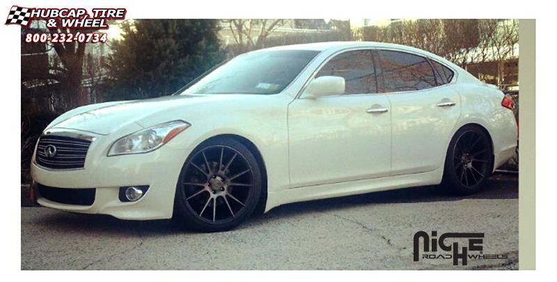 vehicle gallery/infiniti m56 niche vicenza m153  Black & Machined with Dark Tint wheels and rims