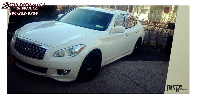 vehicle gallery/infiniti m56 niche vicenza m153  Black & Machined with Dark Tint wheels and rims