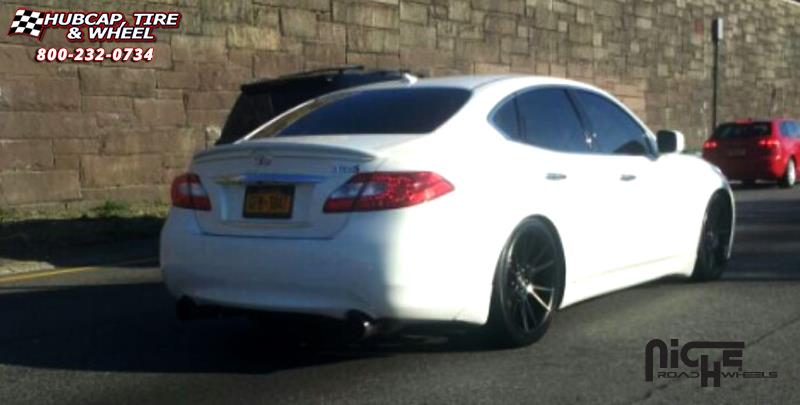 vehicle gallery/infiniti m56 niche vicenza m153  Black & Machined with Dark Tint wheels and rims