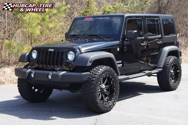 vehicle gallery/jeep wrangler fuel maverick d262 20X10  Black & Milled wheels and rims