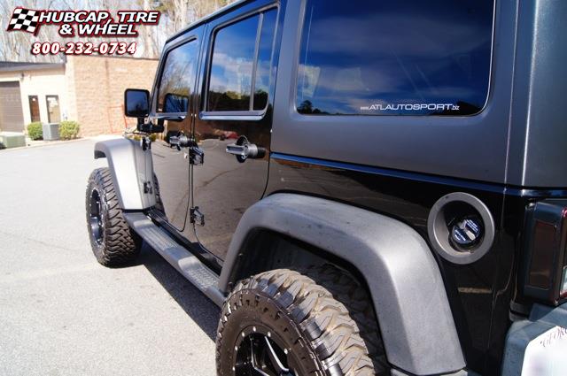 vehicle gallery/jeep wrangler fuel maverick d262 20X10  Black & Milled wheels and rims