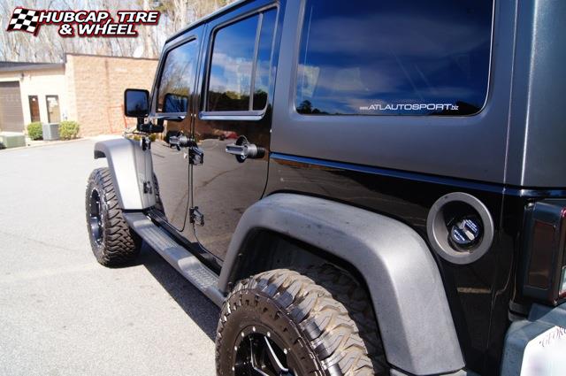 vehicle gallery/jeep wrangler fuel maverick d262 20X10  Black & Milled wheels and rims