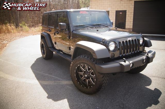 vehicle gallery/jeep wrangler fuel maverick d262 20X10  Black & Milled wheels and rims