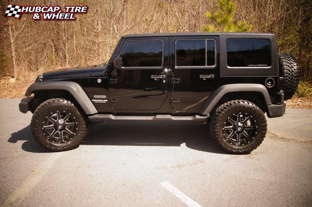 vehicle gallery/jeep wrangler fuel maverick d262 20X10  Black & Milled wheels and rims