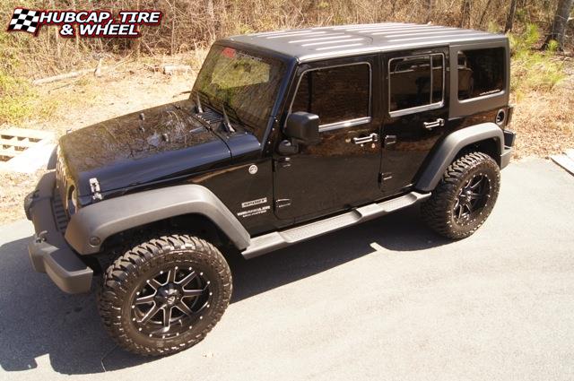 vehicle gallery/jeep wrangler fuel maverick d262 20X10  Black & Milled wheels and rims