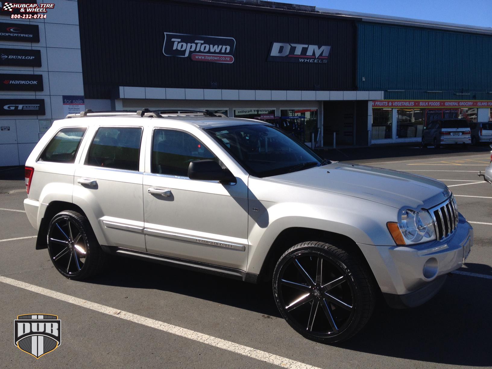 vehicle gallery/jeep grand cherokee dub push s109 22X9.5  Gloss Black & Milled wheels and rims