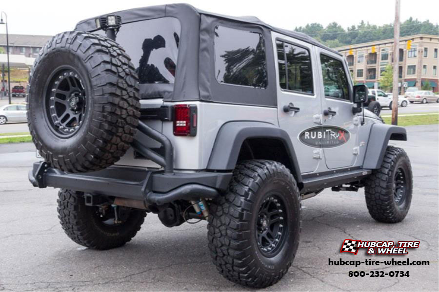 vehicle gallery/jeep wrangler atx series ax195 cornice  Textured Black Coated wheels and rims
