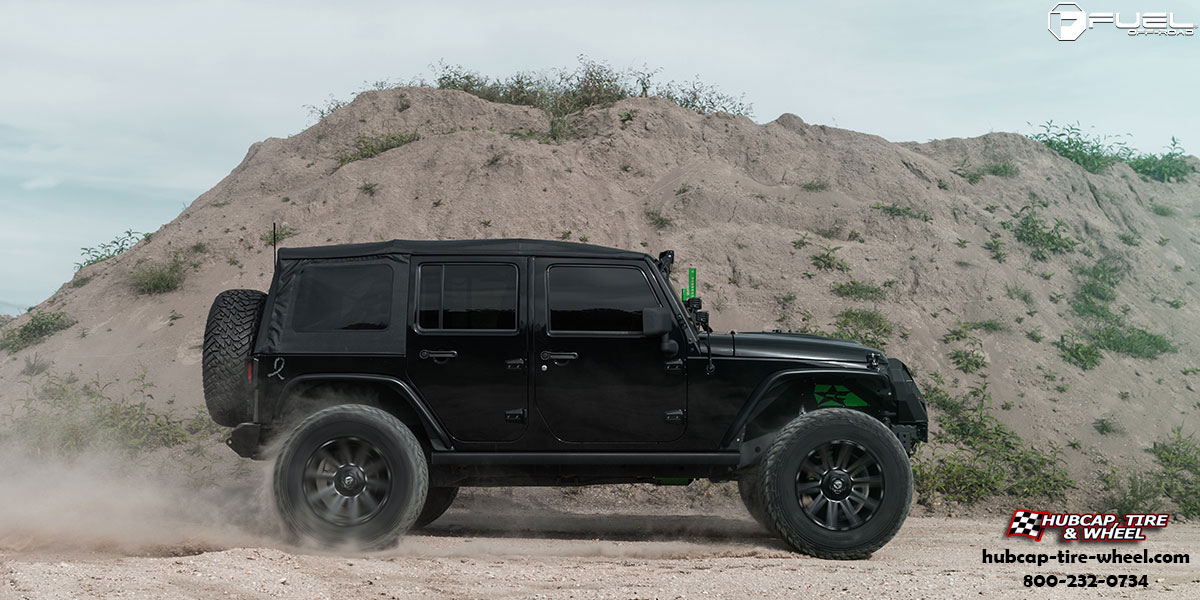 vehicle gallery/jeep wrangler fuel contra d616 20x10  Matte Black Milled wheels and rims
