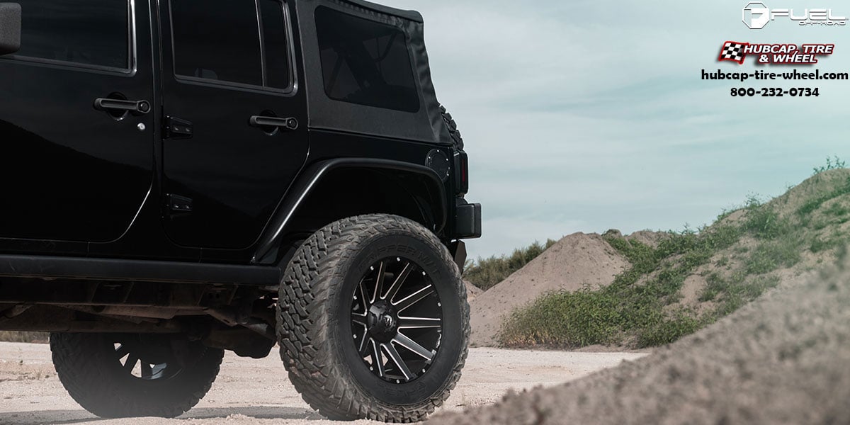 vehicle gallery/jeep wrangler fuel contra d616 20x10  Matte Black Milled wheels and rims