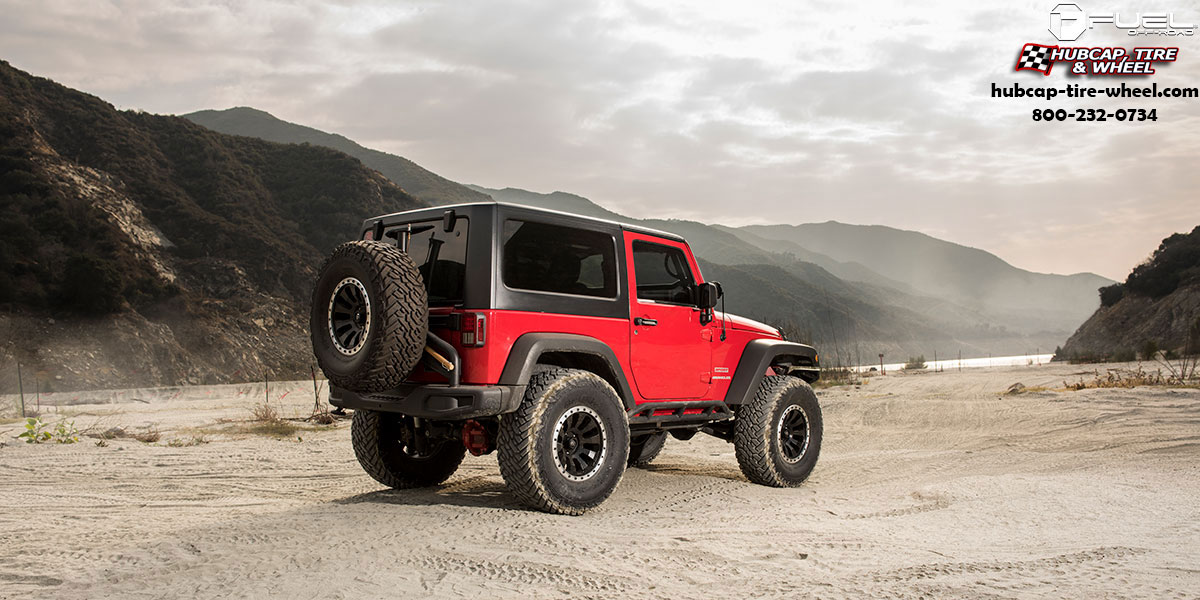 vehicle gallery/jeep wrangler fuel tactic d629 17x9  Matte Black w/ Machined Ring wheels and rims