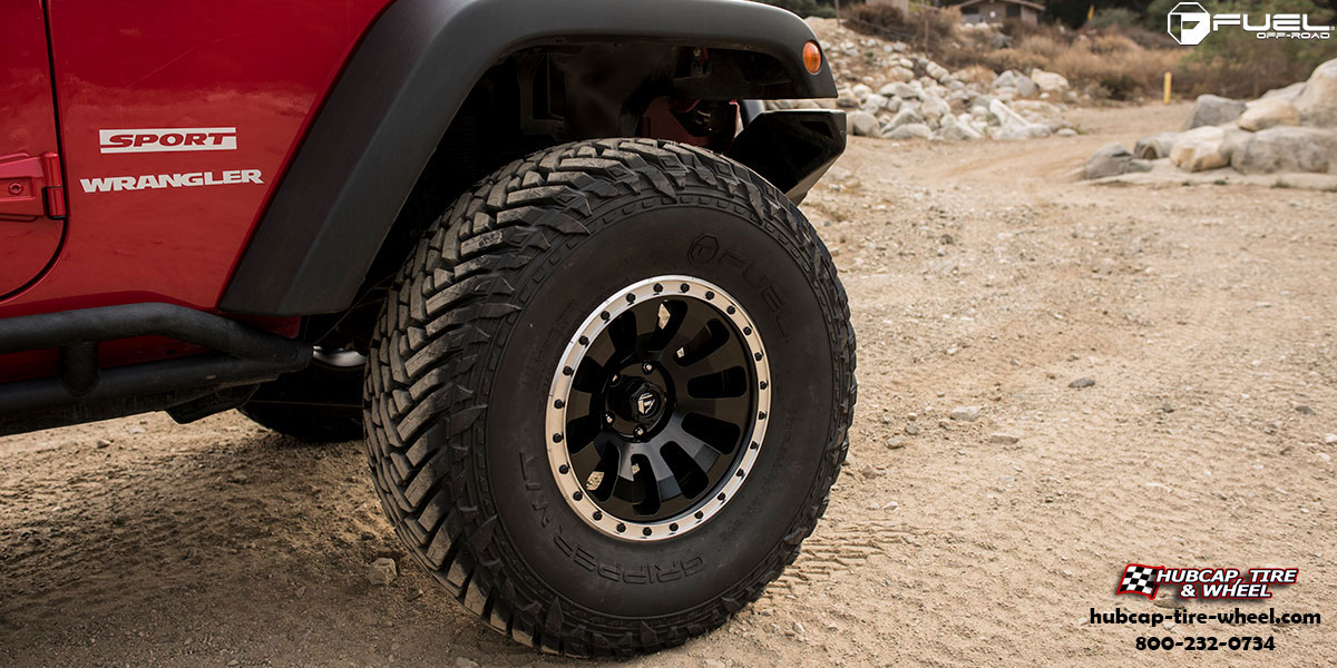 vehicle gallery/jeep wrangler fuel tactic d629 17x9  Matte Black w/ Machined Ring wheels and rims