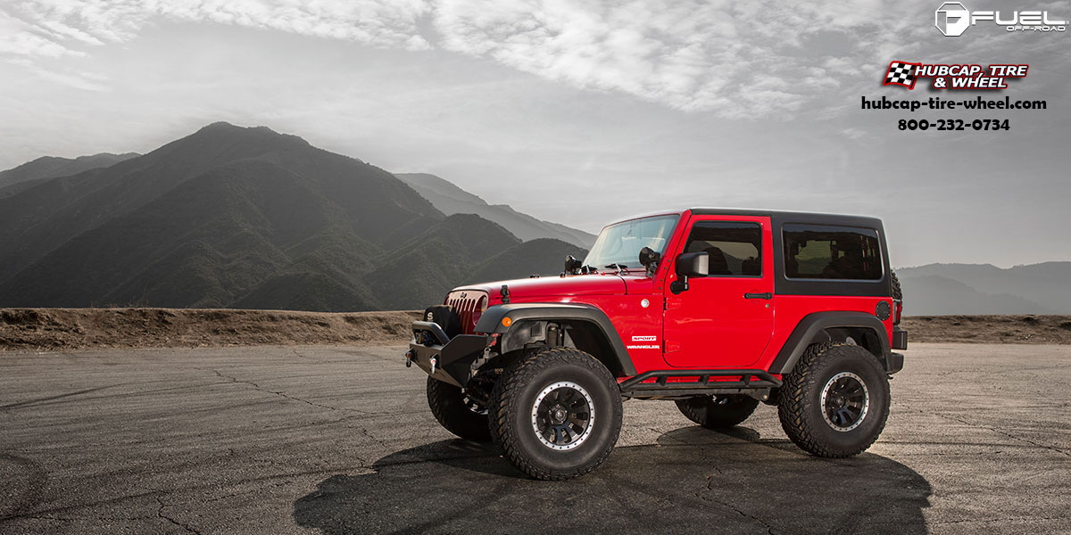 vehicle gallery/jeep wrangler fuel tactic d629 17x9  Matte Black w/ Machined Ring wheels and rims