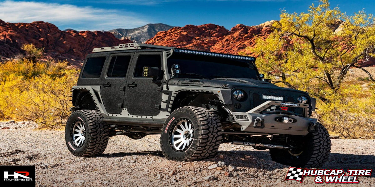 2020 jeep wrangler jk hardrock offroad h102 black machined face 20x9 custom aftermarket  Gloss Black Machined Face wheels and rims