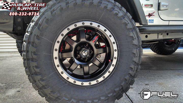 vehicle gallery/jeep wrangler fuel trophy d551 0X0  Matte Black w/ Anthracite Ring wheels and rims