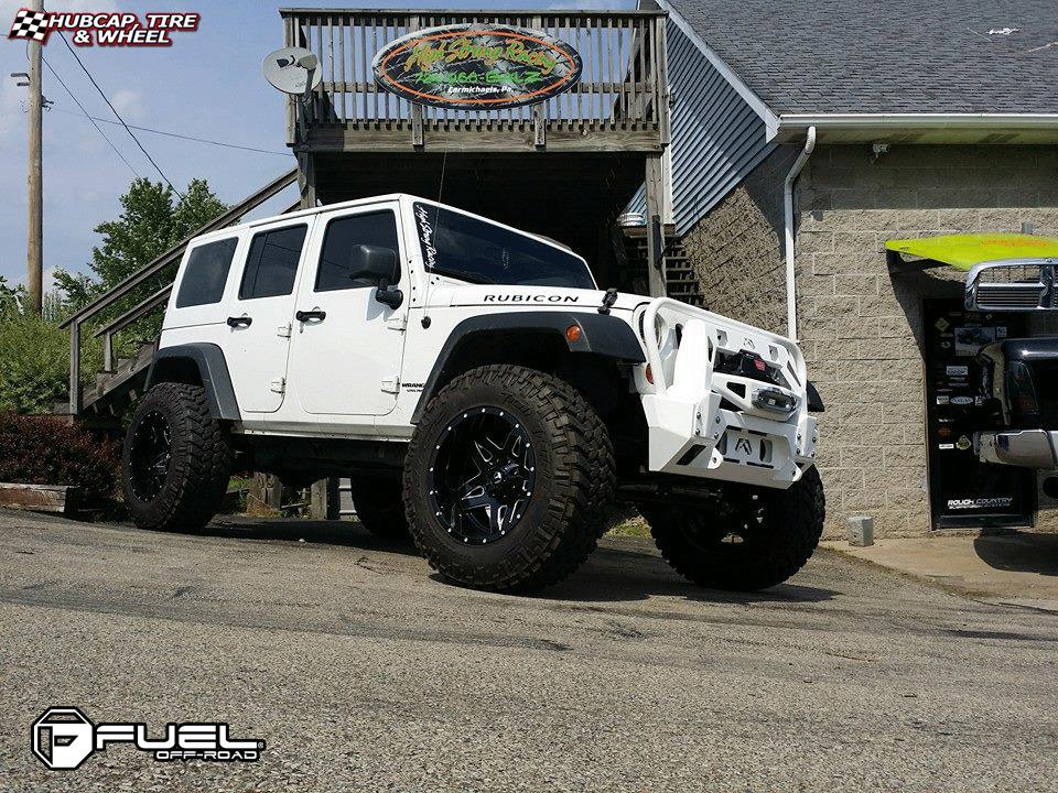vehicle gallery/jeep wrangler fuel full blown d554 20X12  Gloss Black Milled wheels and rims