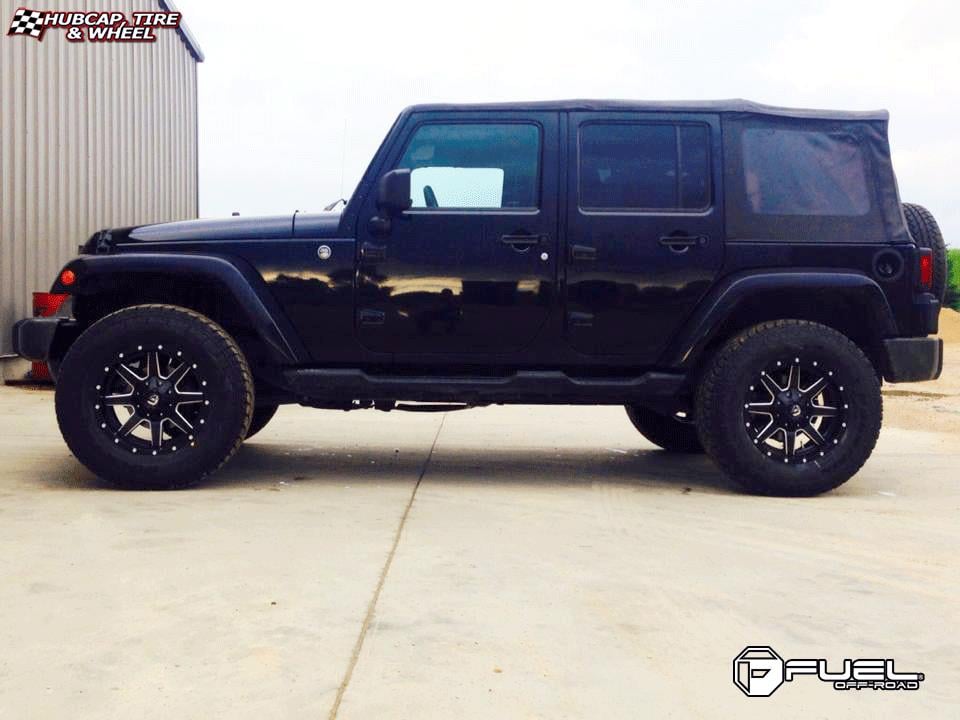 vehicle gallery/jeep wrangler fuel maverick d538 0X0  Black & Milled wheels and rims