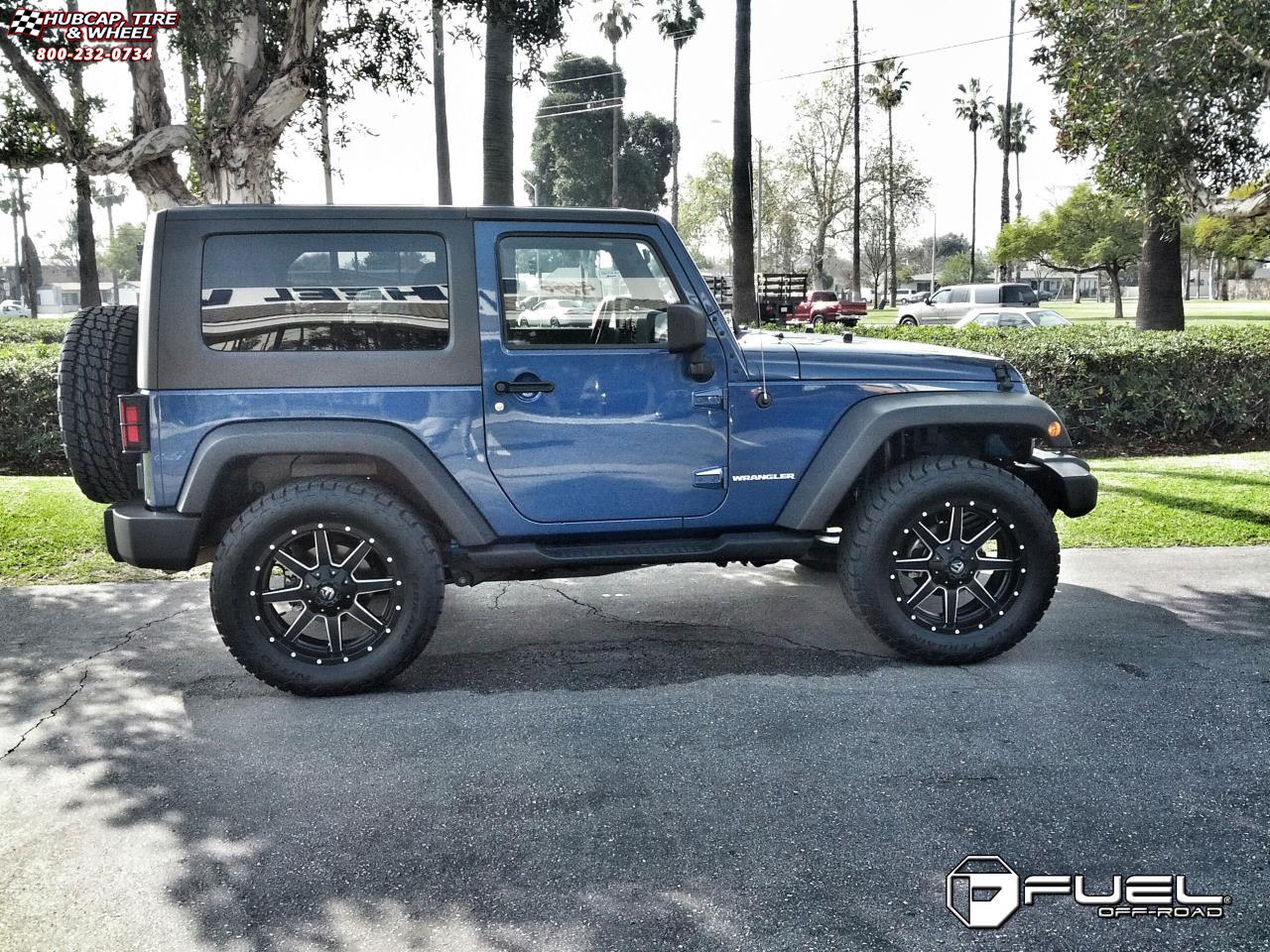 vehicle gallery/jeep wrangler fuel maverick d538 20X9  Black & Milled wheels and rims