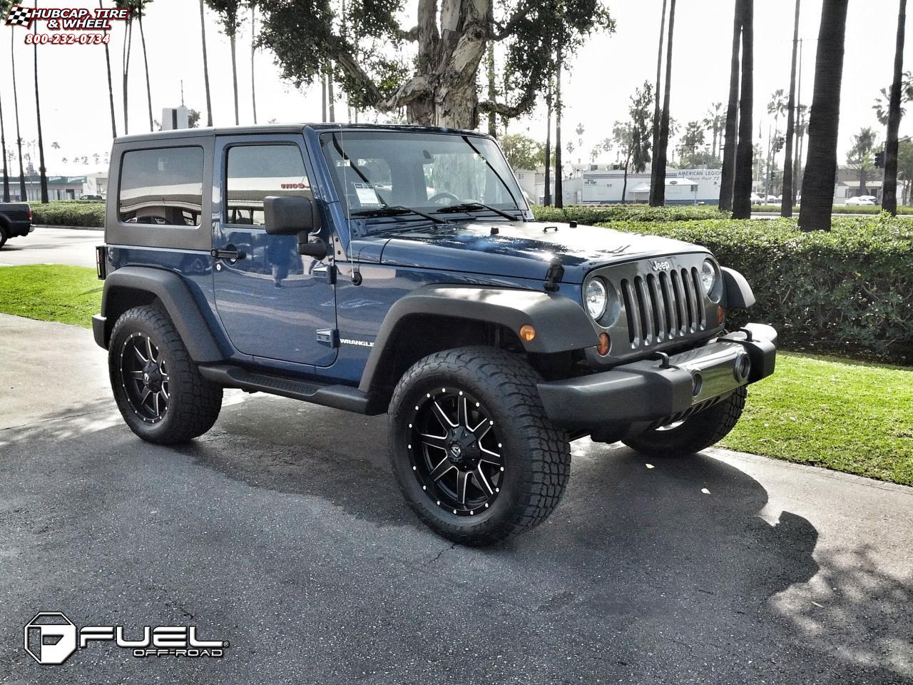 vehicle gallery/jeep wrangler fuel maverick d538 20X9  Black & Milled wheels and rims