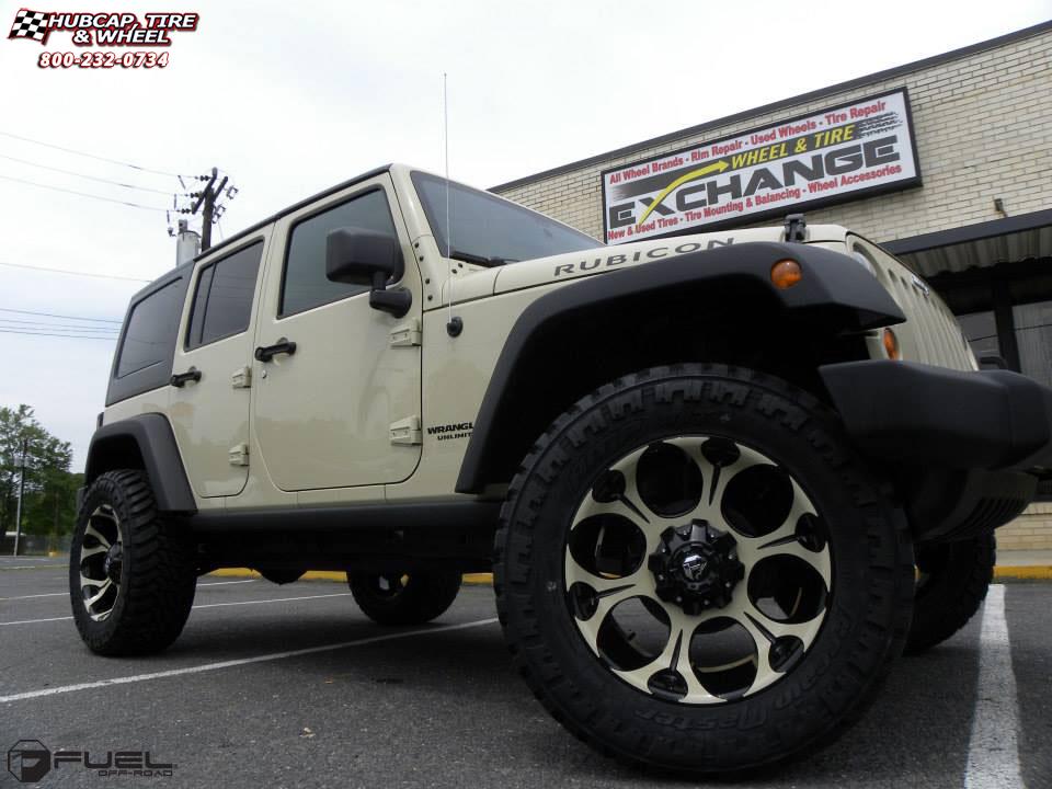 vehicle gallery/jeep wrangler fuel dune d524 20X10  Machined Black wheels and rims