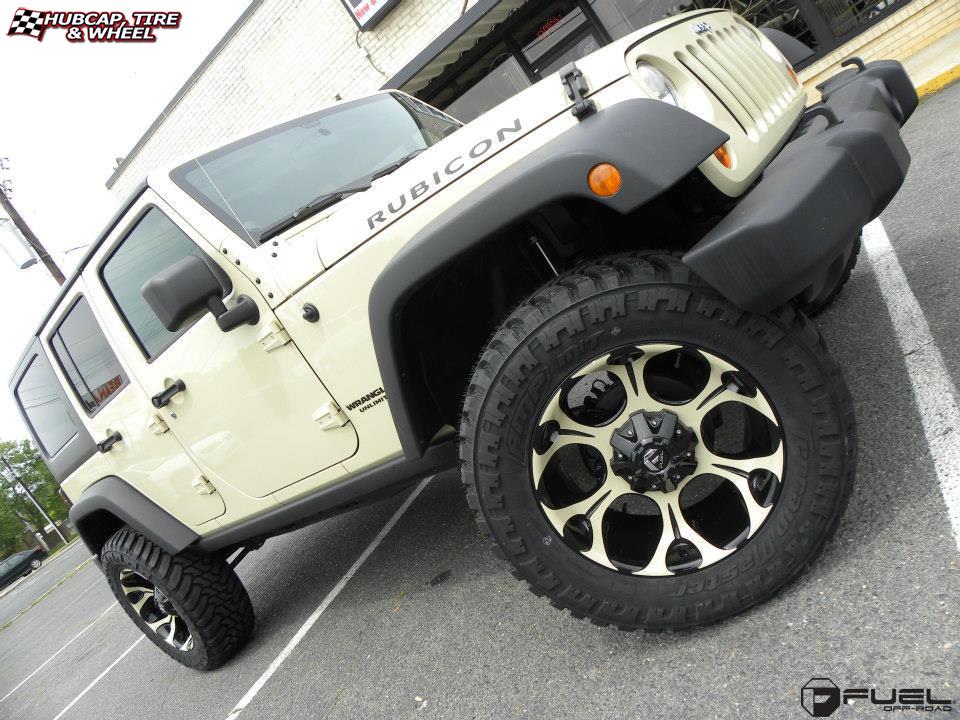 vehicle gallery/jeep wrangler fuel dune d524 20X10  Machined Black wheels and rims