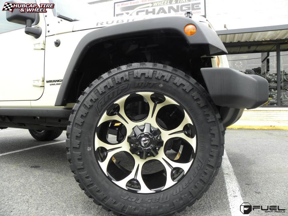 vehicle gallery/jeep wrangler fuel dune d524 20X10  Machined Black wheels and rims