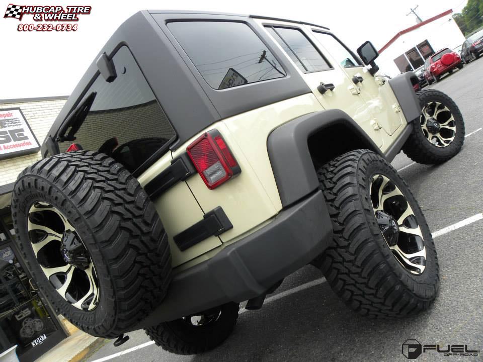 vehicle gallery/jeep wrangler fuel dune d524 20X10  Machined Black wheels and rims