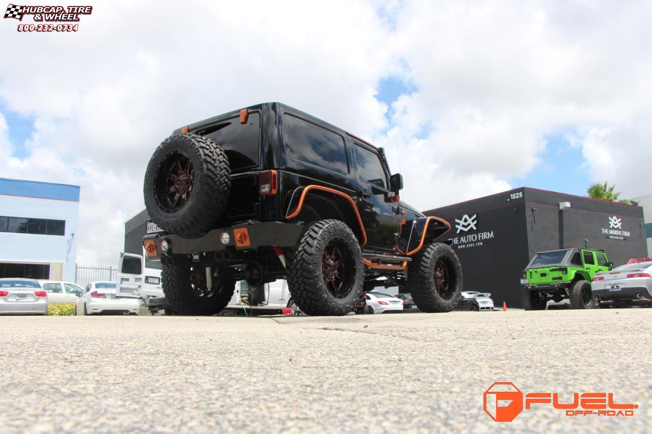vehicle gallery/jeep wrangler fuel maverick d538 20X10  Black & Milled wheels and rims