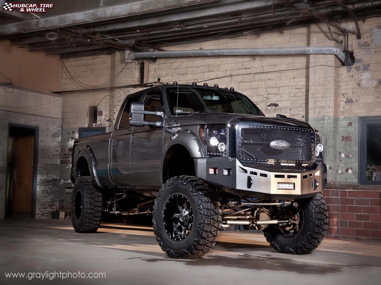 vehicle gallery/ford f 350 fuel nutz d251 22X14  Matte Black & Milled wheels and rims