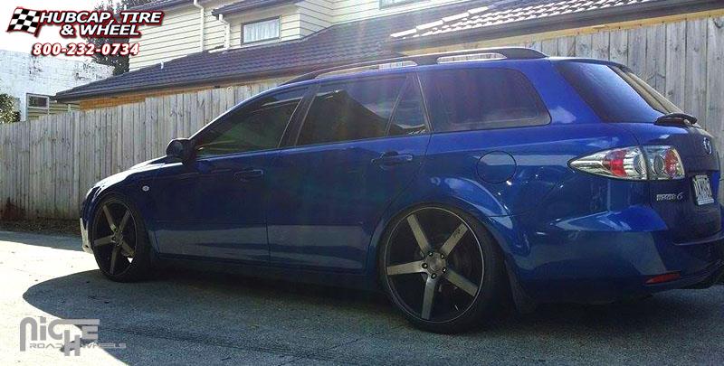 vehicle gallery/mazda 6 niche milan m134 19x85  Black & Machined with Dark Tint wheels and rims