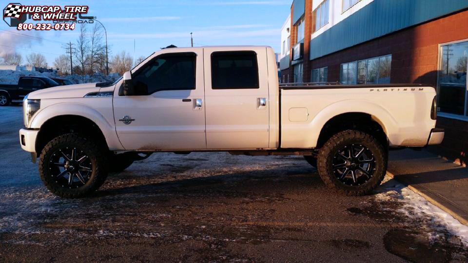 vehicle gallery/ford f 350 fuel maverick d262 22X10  Black & Milled wheels and rims