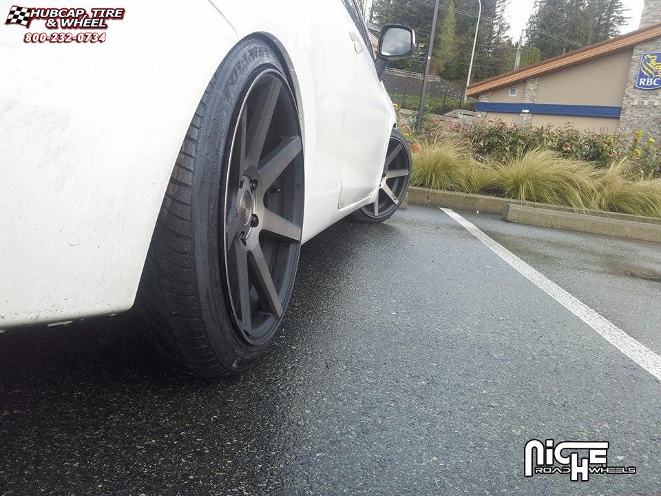 vehicle gallery/lexus is250 niche verona m150  Black & Machined with Dark Tint wheels and rims