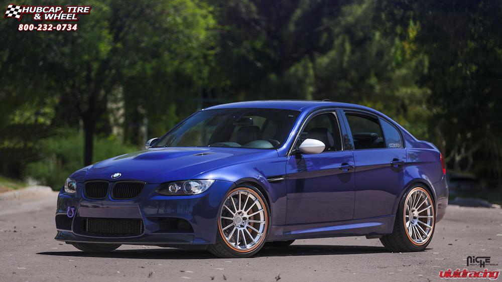 vehicle gallery/bmw m3 e90 supercharged niche geneva 20x9  Brushed Face | Hi Luster Polished Windows | Brushed Gold Tint wheels and rims