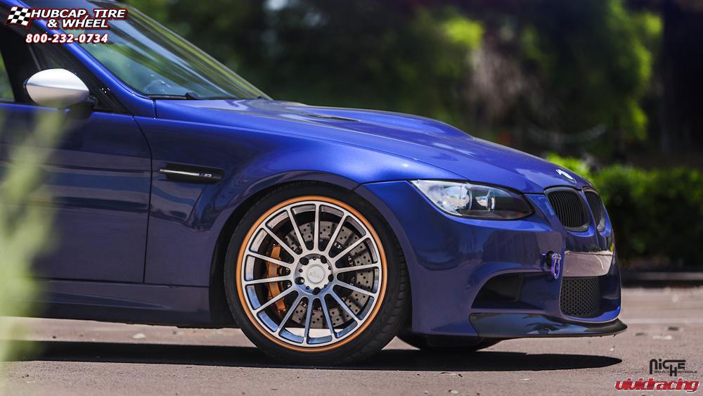 vehicle gallery/bmw m3 e90 supercharged niche geneva 20x9  Brushed Face | Hi Luster Polished Windows | Brushed Gold Tint wheels and rims