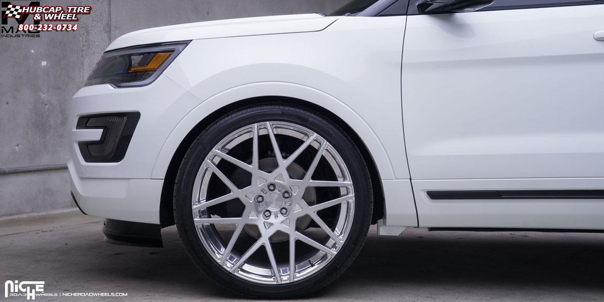 vehicle gallery/ford explorer niche alpine 24x10  Brushed Face | High Luster Polish wheels and rims