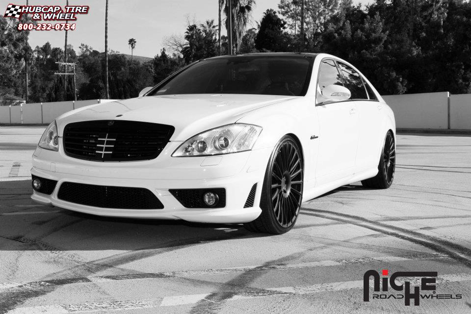 vehicle gallery/mercedes benz s63 niche stance  Matte Black wheels and rims