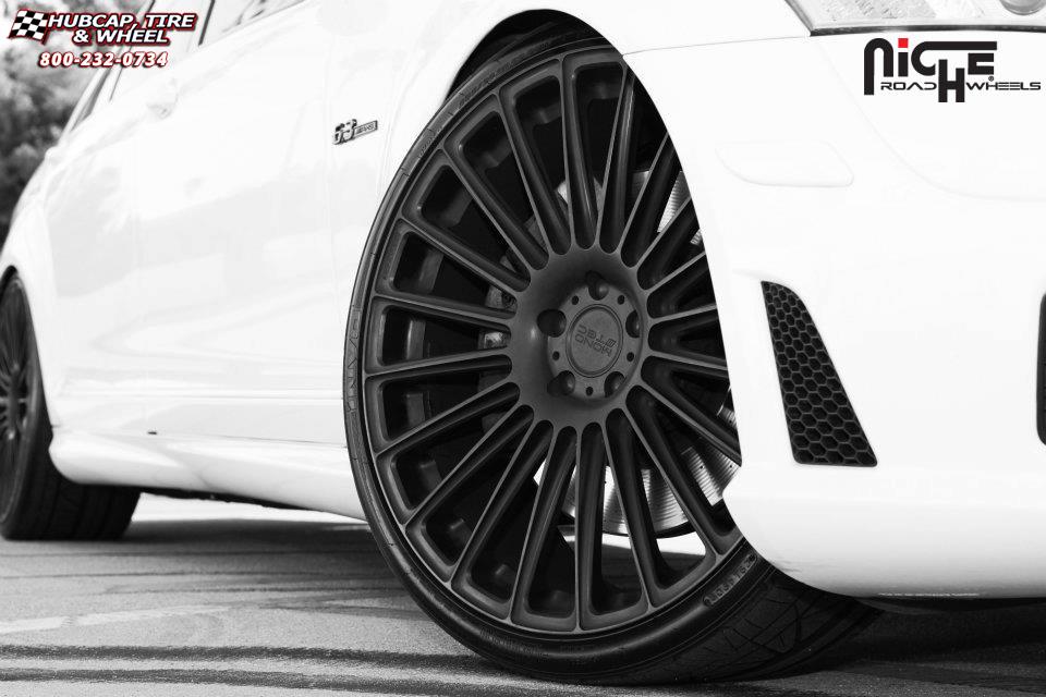 vehicle gallery/mercedes benz s63 niche stance  Matte Black wheels and rims