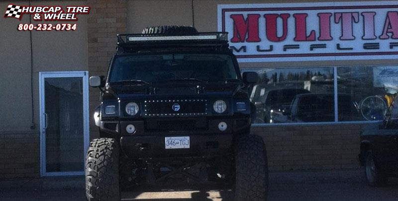 vehicle gallery/hummer h2 fuel throttle d513 22X14  Matte Black & Milled wheels and rims