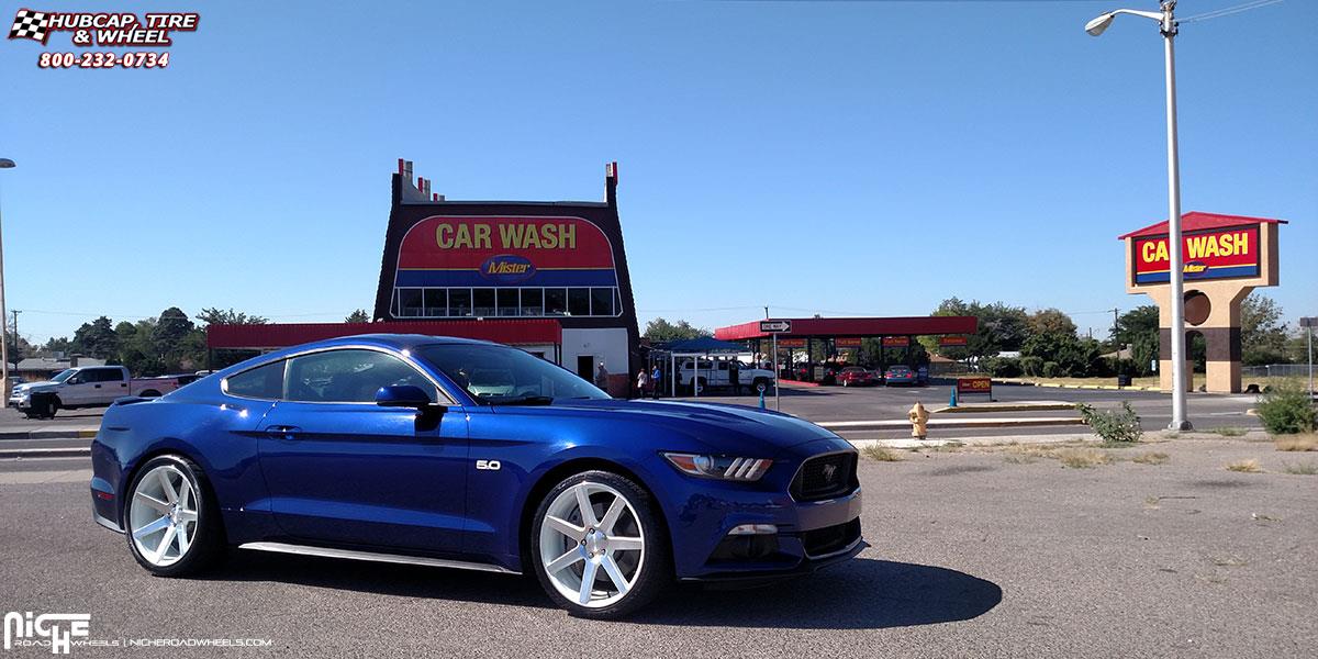 vehicle gallery/ford mustang niche verona m151 20x9  Gloss White & Machined wheels and rims
