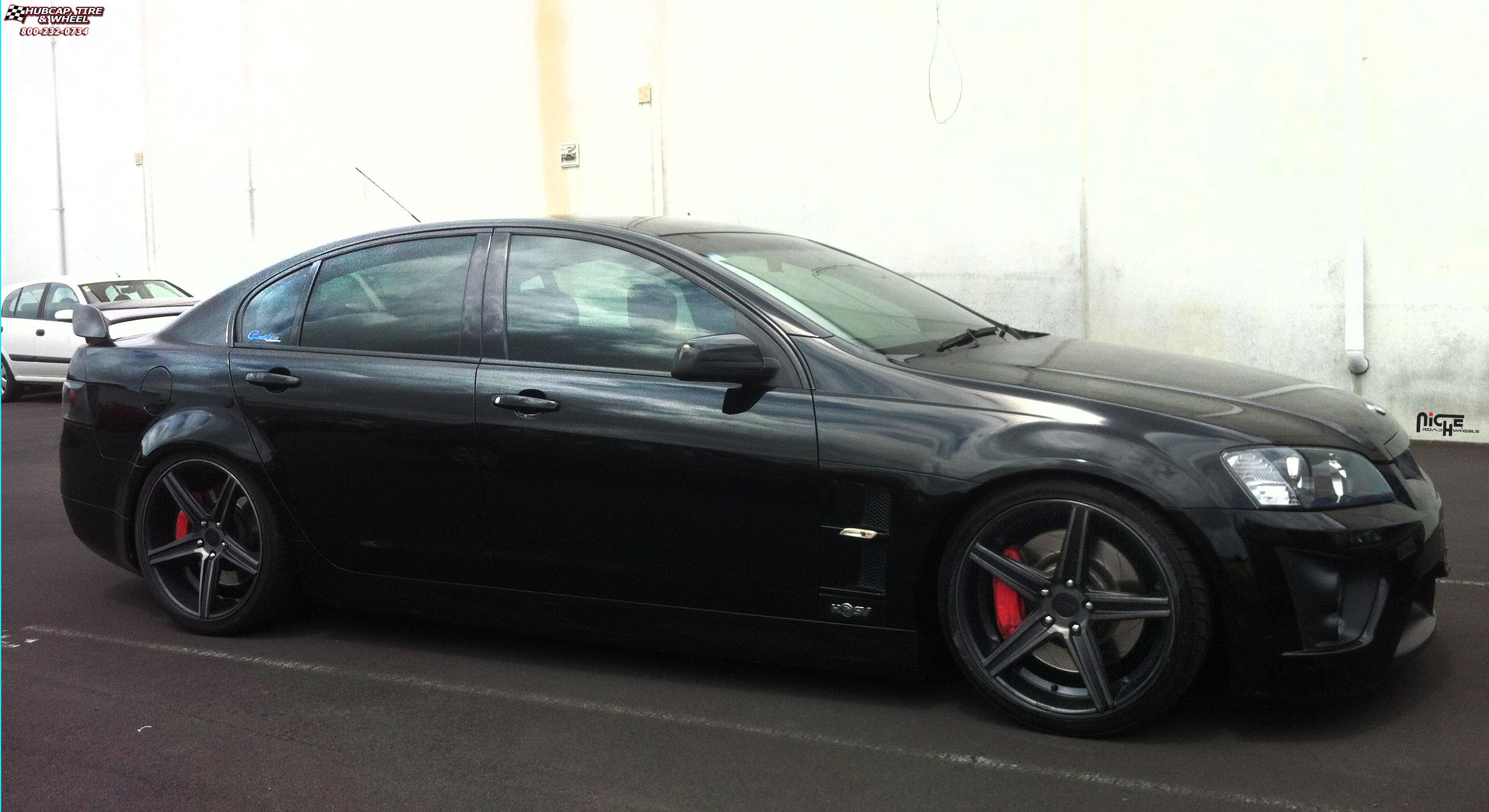 vehicle gallery/holden commodore niche apex m126 20x85.00  Black & Machined with Dark Tint wheels and rims