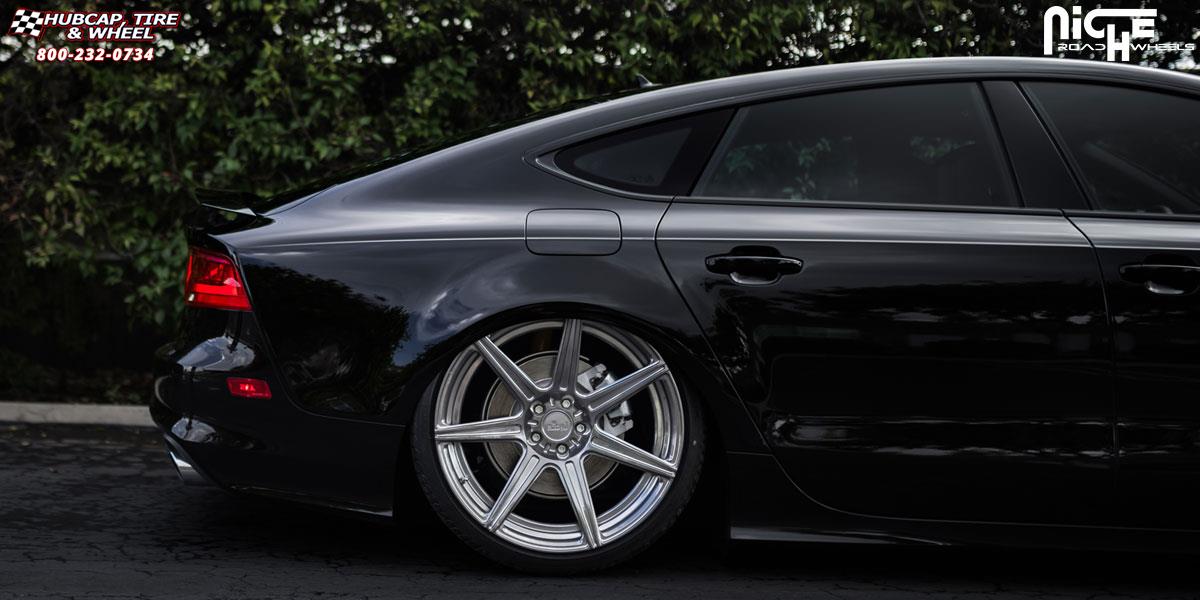vehicle gallery/audi a7 niche alta 21x105  Hi Luster Polish/ DDT/ Matte Black Inner wheels and rims