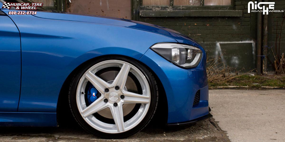 vehicle gallery/bmw f21 niche apex m125 18x8  Silver & Machined wheels and rims