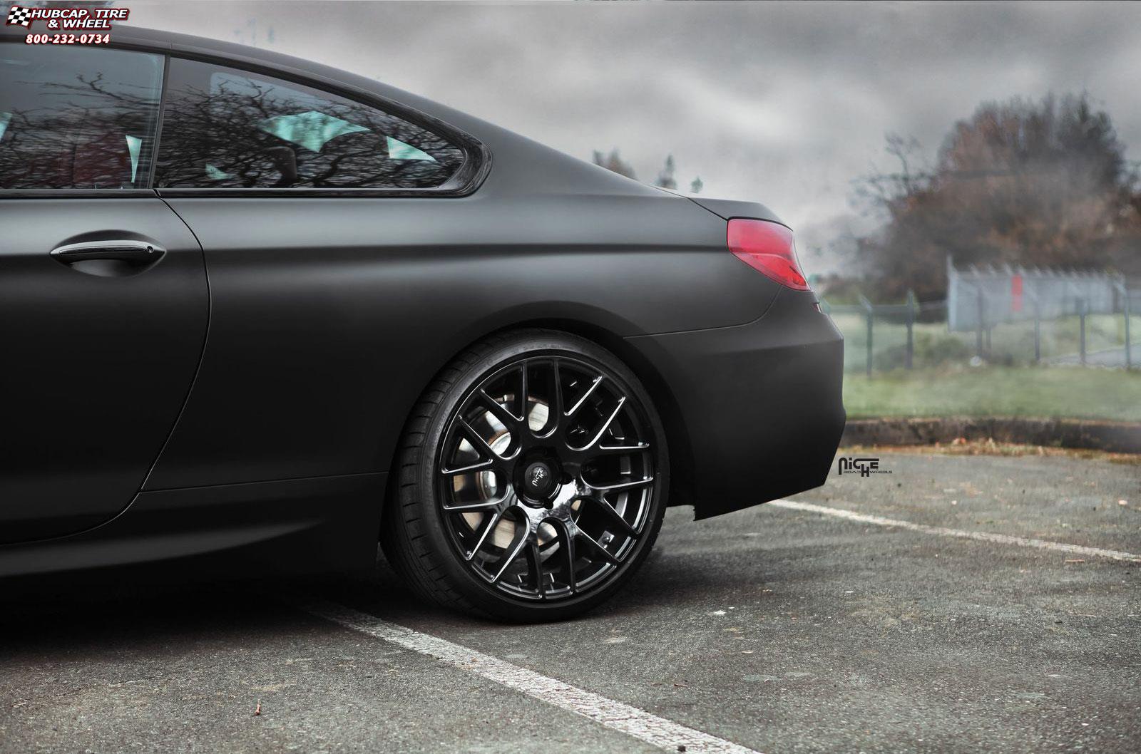 vehicle gallery/bmw 650i niche circuit m110 20x85  Satin Black wheels and rims
