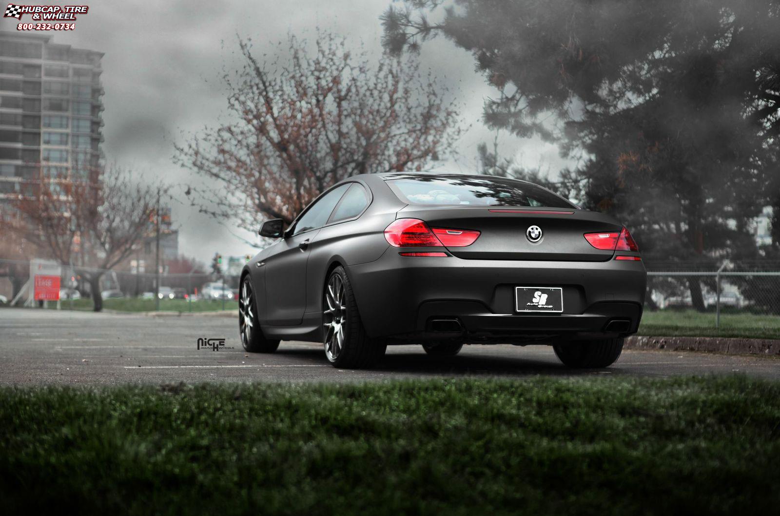 vehicle gallery/bmw 650i niche circuit m110 20x85  Satin Black wheels and rims