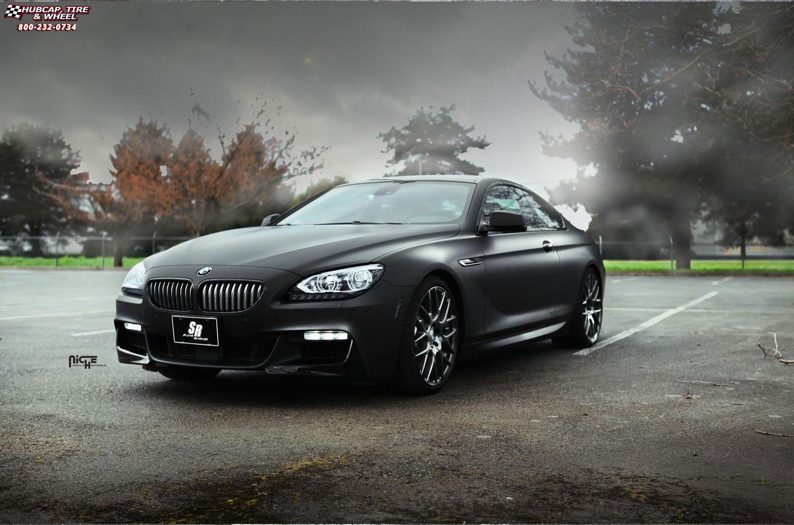 vehicle gallery/bmw 650i niche circuit m110 20x85  Satin Black wheels and rims