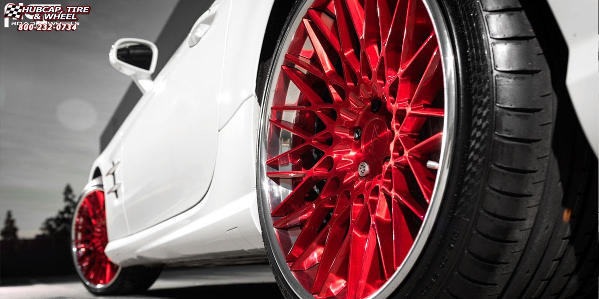 vehicle gallery/mercedes benz sl550 niche citrine 20x9  Brushed | Cady Red | Gloss Clear wheels and rims