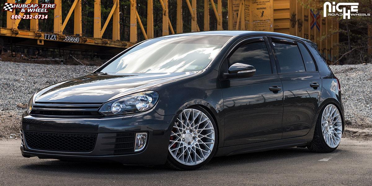 vehicle gallery/volkswagen gti mk6 niche citrine m161 18x8 Silver & Machined wheels and rims