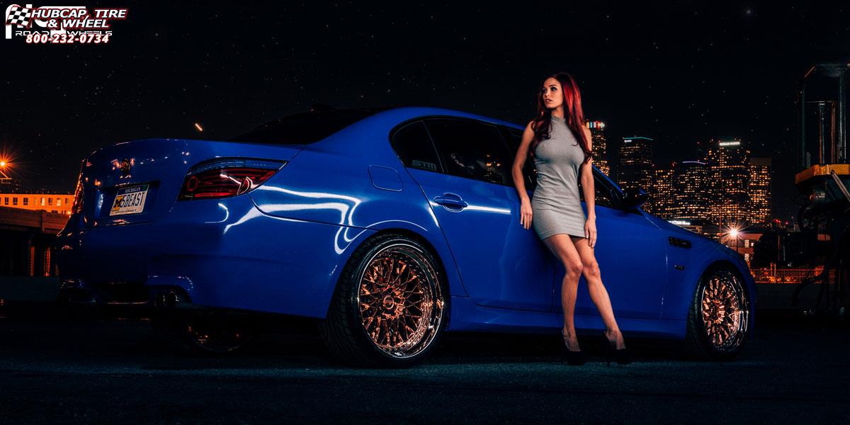 vehicle gallery/bmw m5 niche citrine 20x9  Hi Luster Polished Rose Gold | Polished Lip wheels and rims