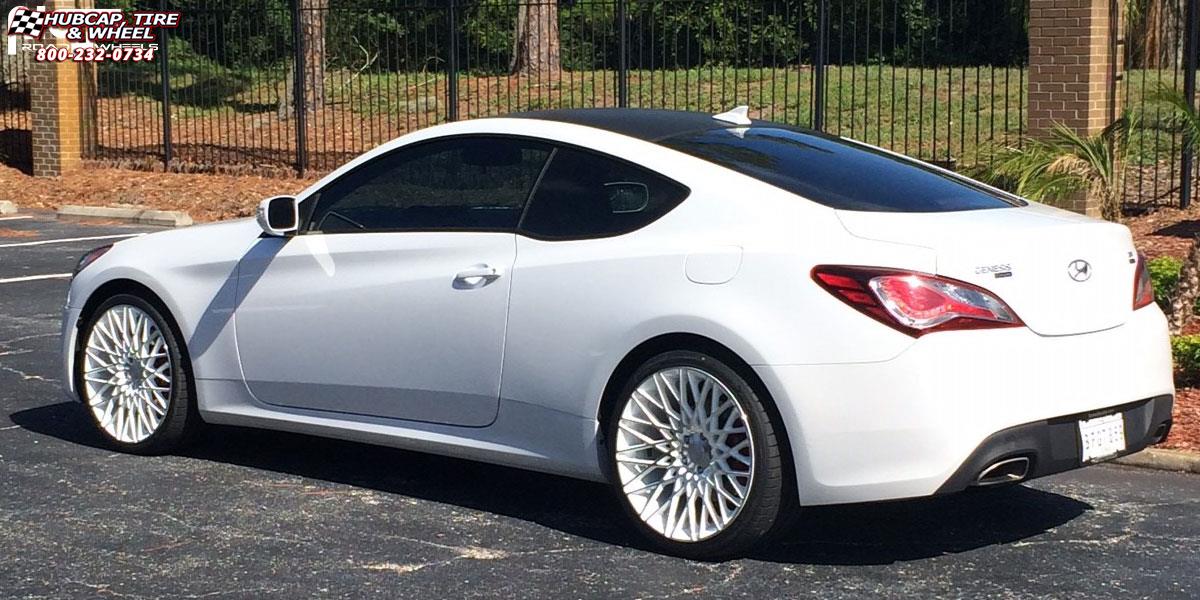 vehicle gallery/hyundai genesis niche citrine m156 20x85  Gloss White & Machined wheels and rims